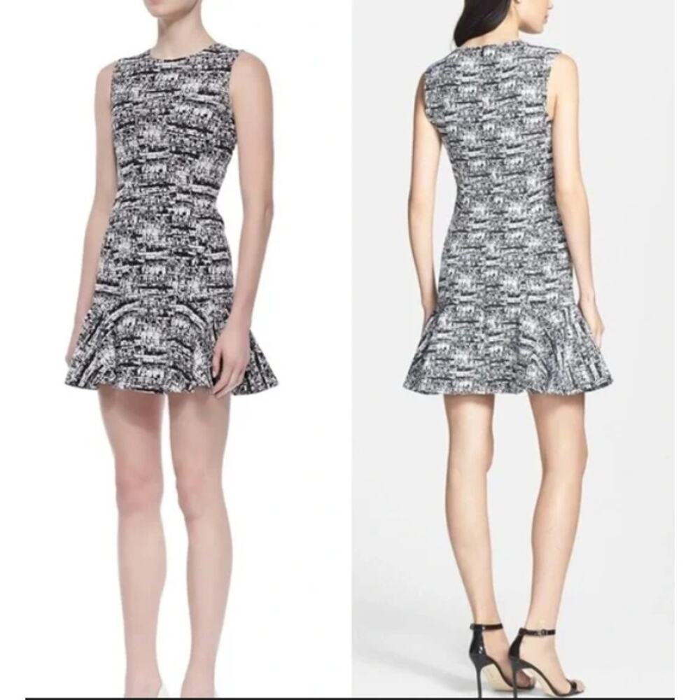 DVF Diane von Furstenberg Jaelyn Flounce Hem Abstract Patterned Dress